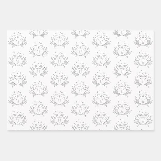 Krebs Zodiac Wrapping Sheets Geschenkpapier Set (Vorderseite 3)