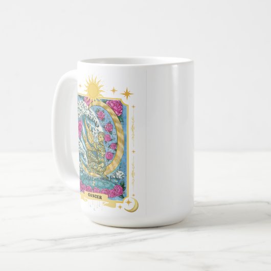 Krebs Zodiac-Zeichen 15 oz Kaffeetasse (Vorderseite Links)