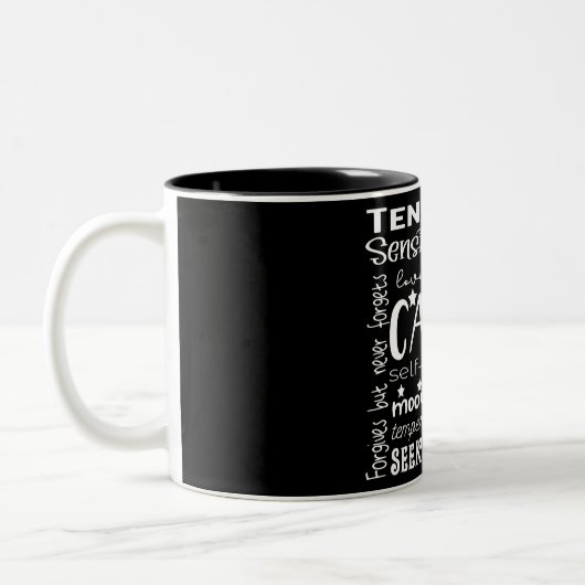 Krebs Zodiac-Zeichen/Astrologie Zwei-Tonen-Kaffee- Zweifarbige Tasse (Links)