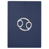 Krebs Zodiac-Zeichen auf blauem Kohlenstoff-Faserd Klemmbrett (Rückseite)