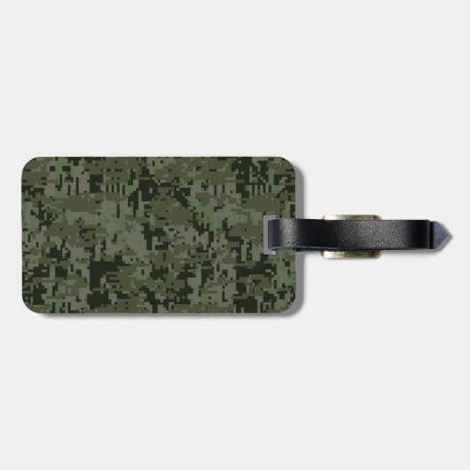 Krebs Zodiac-Zeichen auf grüner digitaler Camoufla Gepäckanhänger (Rückseite horizontal)