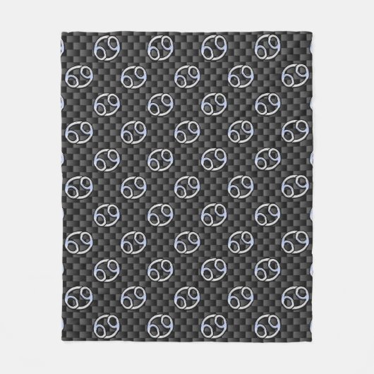 Krebs Zodiac-Zeichen auf Holzkohlefaser Print Fleecedecke (Vorderseite)
