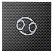 Krebs Zodiac-Zeichen auf Holzkohlefaser Print Fliese (Vorderseite)