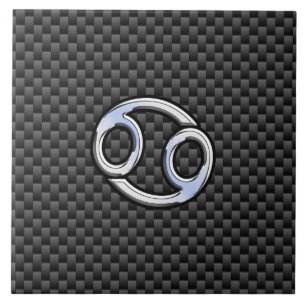 Krebs Zodiac-Zeichen auf Holzkohlefaser Print Fliese