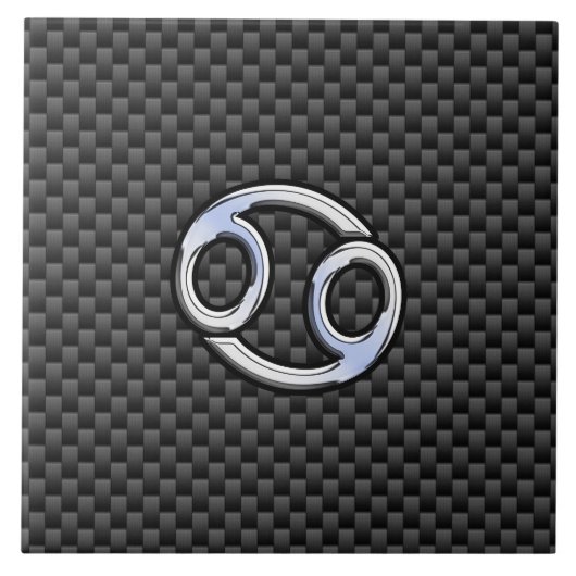 Krebs Zodiac-Zeichen auf Holzkohlefaser Print Fliese (Vorderseite)