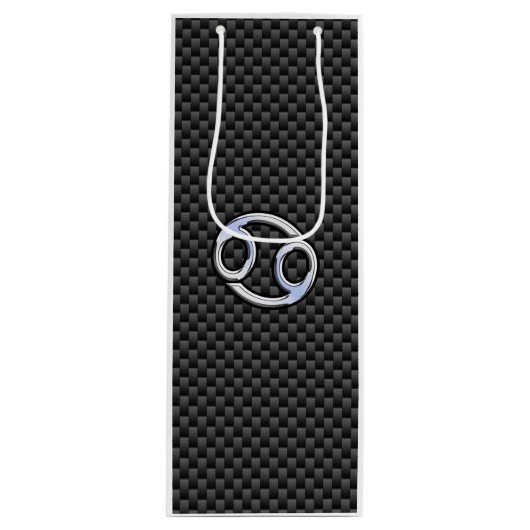 Krebs Zodiac-Zeichen auf Holzkohlefaser Print Geschenktüte Für Weinflaschen (Vorderseite)