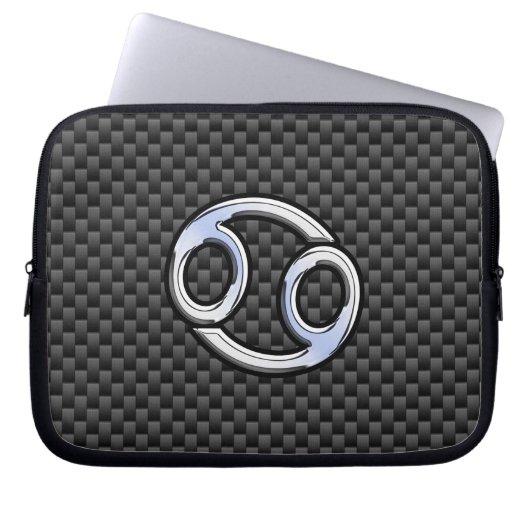 Krebs Zodiac-Zeichen auf Holzkohlefaser Print Laptopschutzhülle (Vorderseite)