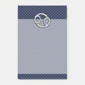 Krebs Zodiac-Zeichen auf Navy Blue Carbon Fibre Pr Post-it Klebezettel (Vorderseite)