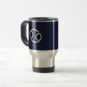 Krebs Zodiac-Zeichen auf Navy Blue Carbon Fibre Pr Reisebecher (Vorderseite Links)