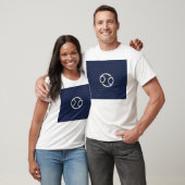 Krebs Zodiac-Zeichen auf Navy Blue Carbon Fibre Pr T-Shirt (Unisex)