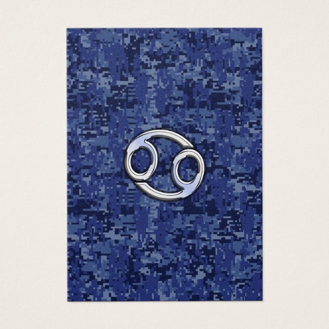 Krebs Zodiac-Zeichen auf Navy Blue Digital-Camoufl (Vorderseite)