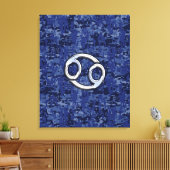 Krebs Zodiac-Zeichen auf Navy Blue Digital-Camoufl Leinwanddruck (Insitu (Wohnzimmer))