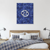 Krebs Zodiac-Zeichen auf Navy Blue Digital-Camoufl Leinwanddruck (Insitu (Schlafzimmer))