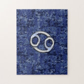 Krebs Zodiac-Zeichen auf Navy Blue Digital-Camoufl Puzzle (Vertikal)