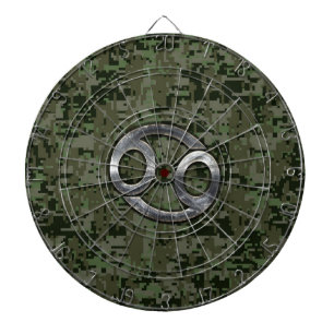 Krebs-Zodiac-Zeichen auf Olive Green Digital-Camou Dartscheibe