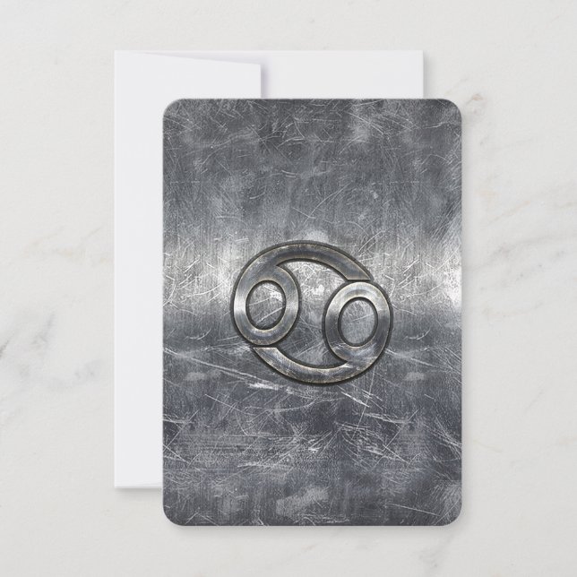 Krebs-Zodiac-Zeichen im industriellen Stil (Vorderseite)