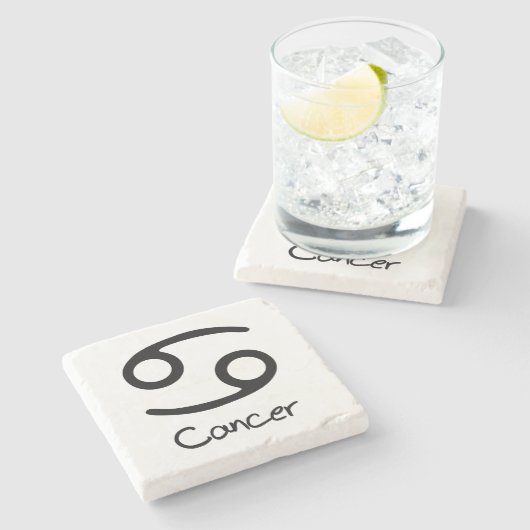 Krebs Zodiac-Zeichen im weißen Hintergrund Steinuntersetzer (Seitenansicht)