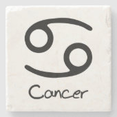 Krebs Zodiac-Zeichen im weißen Hintergrund Steinuntersetzer (Vorderseite)