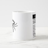 Krebs Zodiac-Zeichen mit Nährwerteinflüssen, Jumbo-Tasse (Vorderseite)