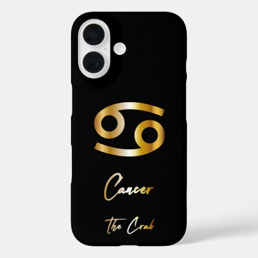 Krebs Zodiac-Zeichen, Schwarz & Gold Case-Mate iPhone Hülle (Rückseite)