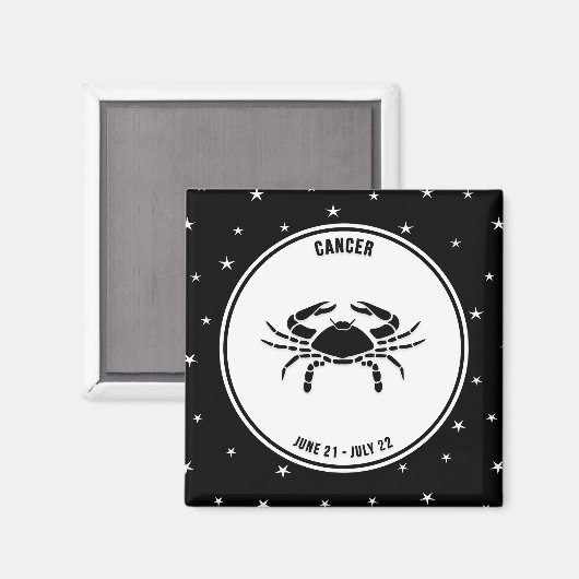 Krebs Zodiac Zeichen, Schwarz & Weiß Magnet (Vorderseite/Rückseite)