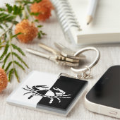 Krebs Zodiac-Zeichen, Schwarz-Weiß-Schlüsselanhäng Schlüsselanhänger (Vorderseite rechts)