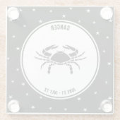 Krebs Zodiac-Zeichen, Schwarz-Weiß-Untersetzer Glasuntersetzer (Rückseite)