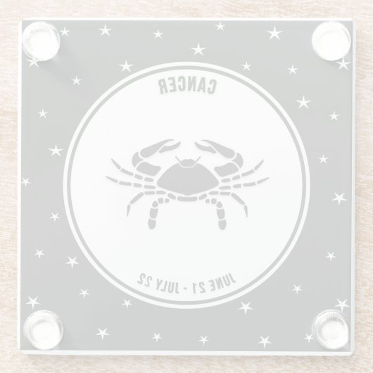 Krebs Zodiac-Zeichen, Schwarz-Weiß-Untersetzer Glasuntersetzer (Rückseite)