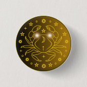 Krebs-Zodiak-Emblem | Minimales Himmelssymbol Button (Vorderseite)