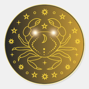 Krebs-Zodiak-Emblem Minimales Himmelssymbol Runder Aufkleber