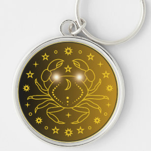 Krebs-Zodiak-Emblem   Minimales Himmelssymbol Schlüsselanhänger