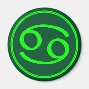 Krebs-Zodiaksymbol grüner Kontrast Magnet