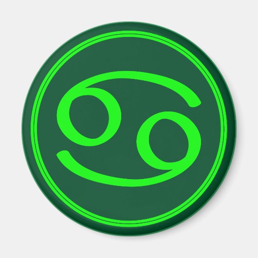 Krebs-Zodiaksymbol grüner Kontrast Magnet (Vorne)
