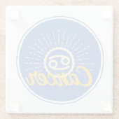 Krebsastrologie Signales Abzeichen Glasuntersetzer (Rückseite)