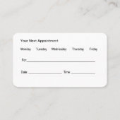 Krebsbehandlung Ärztliche Terminierung Visitenkart Visitenkarte (Rückseite)