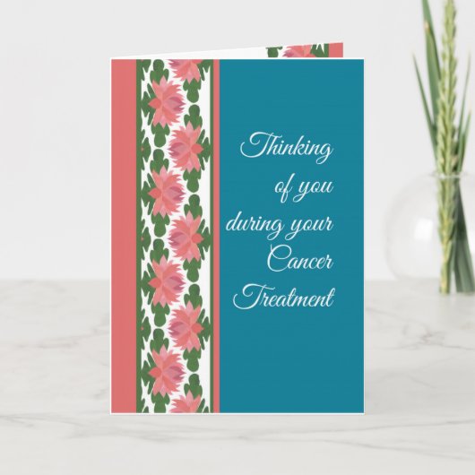 Krebsbehandlung Denken Sie an Sie, Wasserlilien Karte (Vorderseite)