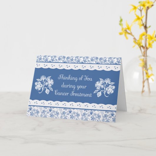 Krebsbehandlung Lacy floral Denken Sie an Ihre Kar Karte (Gelbe Blume)