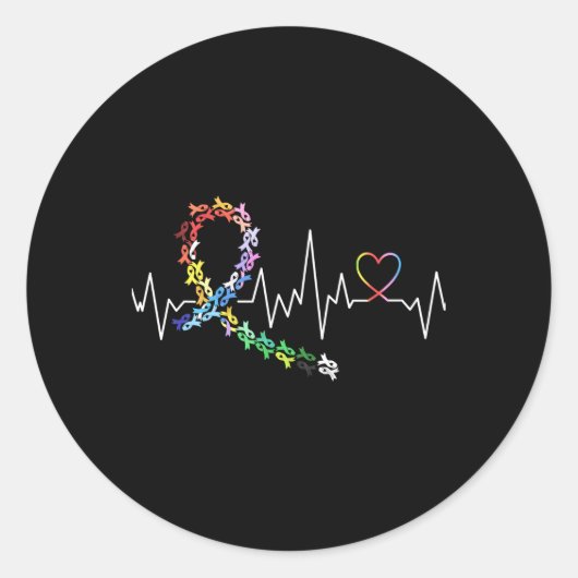 Krebsbewusstsein Alle Krebsarten sind wichtig Runder Aufkleber (Vorderseite)