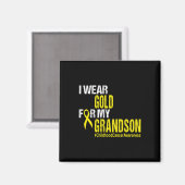 Krebsbewusstsein bei Kindern Gelbe Schleife für Gr Magnet (Vorderseite/Rückseite)