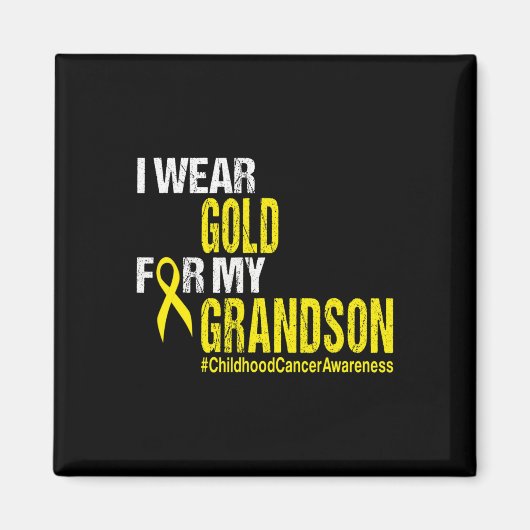 Krebsbewusstsein bei Kindern Gelbe Schleife für Gr Magnet (Vorne)