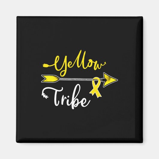 Krebsbewusstsein bei Kindern Gelbe Schleife Sarcom Magnet (Vorne)