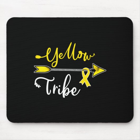 Krebsbewusstsein bei Kindern Gelbe Schleife Sarcom Mousepad (Vorne)