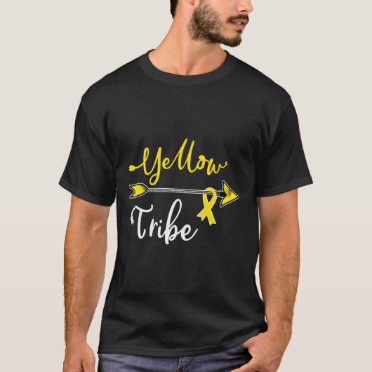 Krebsbewusstsein bei Kindern Gelbe Schleife Sarcom T-Shirt (Vorderseite)