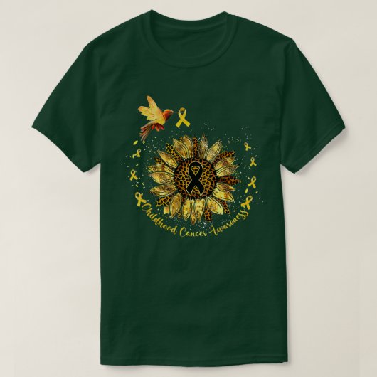 Krebsbewusstsein bei Kindern Hummingbird Yellow Su T-Shirt (Design vorne)