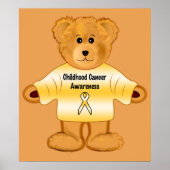 Krebsbewusstsein bei Kindern mit Teddy Bären Poster (Vorne)