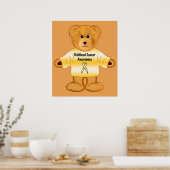 Krebsbewusstsein bei Kindern mit Teddy Bären Poster (Küche)