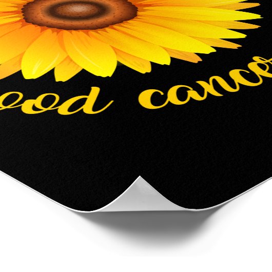 Krebsbewusstsein bei Kindern Sonnenblumen Poster (Ecke)