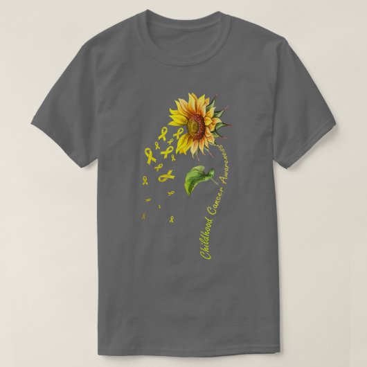 Krebsbewusstsein bei Kindern Sonnenblumen T-Shirt (Design vorne)