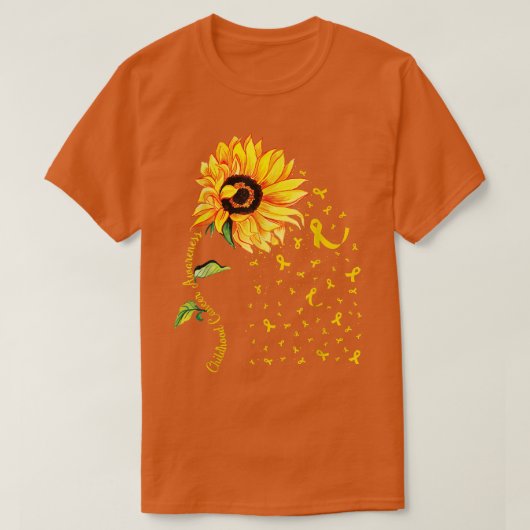 Krebsbewusstsein bei Kindern Sonnenblumen T-Shirt (Design vorne)