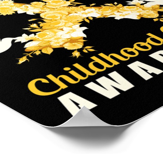 Krebsbewusstsein bei Kindern Vögel Poster (Ecke)